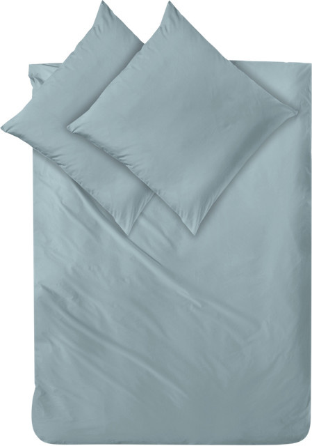 Decoper Mako-Satin Bettwäsche-Set aus 100% Baumwolle in Hellgrün mit Bettdeckenbezug und Kopfkissen, B/L: 200 x 200 cm, B/L: 80 x 80 cm - Bild 1