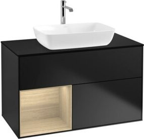 V&B Waschtischunterschrank Finion 100 Wandbeleuchtung in Blau Lacquered B/T/H: 100 x 50,1 x 50,1 cm - Bild 1