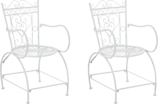 CLP 2er Set Sheela Gartenstühle aus Eisen im Jugendstil mit Armlehnen - Bild 1