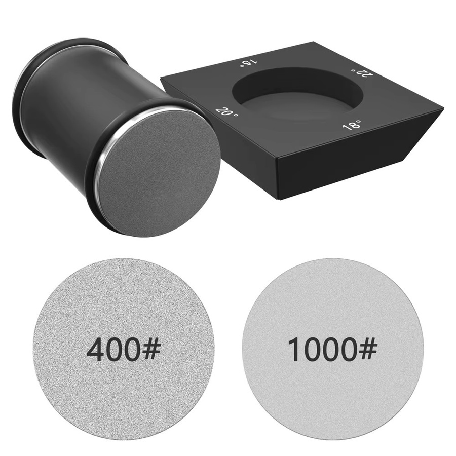 MYVIT Magnetischer 4-seitiger Messerschärfer in Schwarz mit Holzoptik für professionelle Küchenmesser - Bild 2