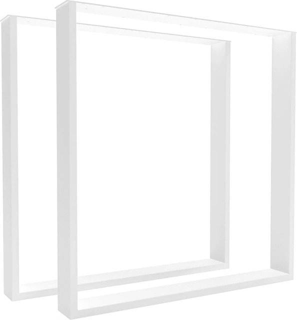 HEVVA Tischbeine BASEL 2er Set Weiß Metall Modern Tiefe: 70 cm, Höhe: 72 cm - Bild 1