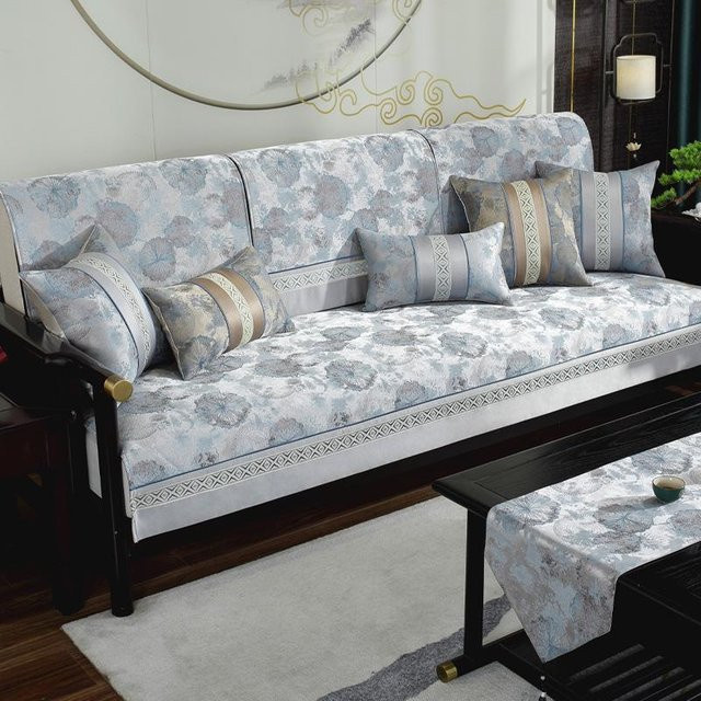 Waschbarer Jacquard-Sofabezug mit rutschfestem Design in Blau, B/B: 70 x 70 cm - Bild 1