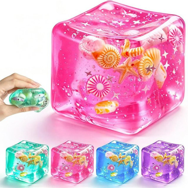 Eiswürfel Squishy Ball, rosa, sensorisches Stressabbau Spielzeug - Bild 1