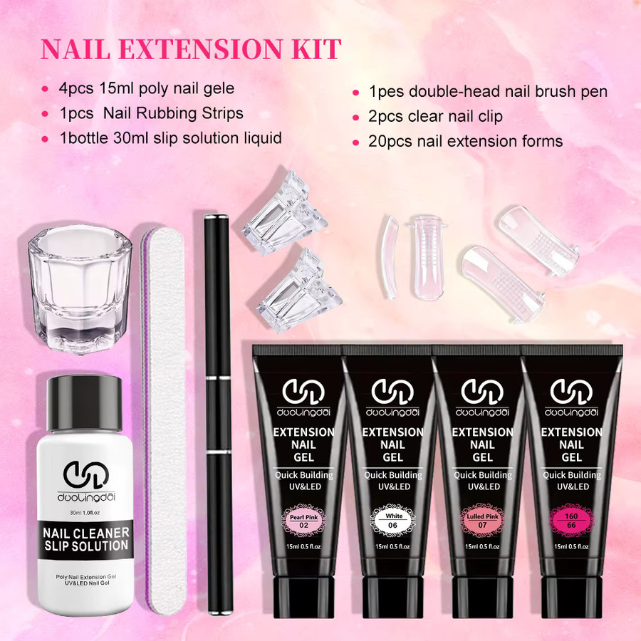 DUOLINGDAI Poly Gel Nagel-Set, Klares Poly Gel, 4 Farben, Unisex - Bild 4