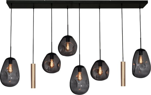 Masterlight Lava 6/2 Pendelleuchte 8-flammig in Gold matt mit rauchgrauem Glas - Bild 1
