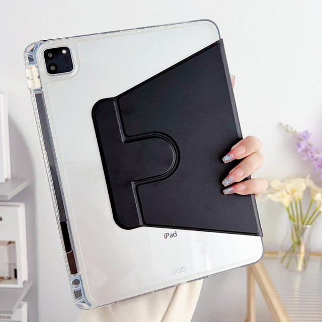 360 Grad drehbare iPad Hülle mit Stifthalter in Schwarz für iPad Pro, Air und Mini Modelle - Bild 1