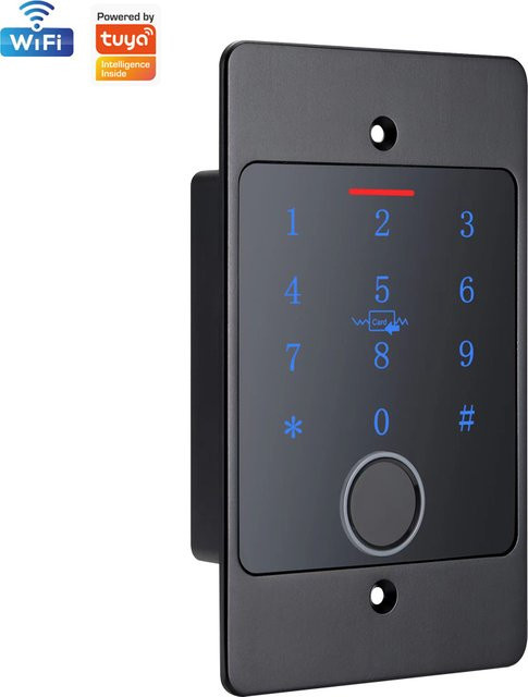 Asia-Teco Metall Kartenzugangskontrollsystem mit Fingerabdruckscanner und Tastatur inklusive M70 Box, wasserdicht, Tuya-App-Unterstützung, Farben: Weiß oder Schwarz - Bild 1