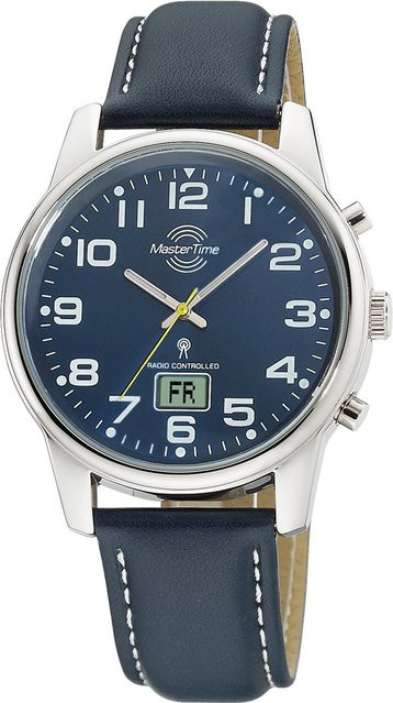 Master Time Armbanduhr, Analog-Digital, Quarz, Edelstahl, Blau, Herren, 41 mm - Bild 1