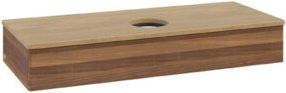 V&B Waschtischunterschrank Antao ohne Frontstruktur in Eiche Honig und Walnuss, Farbe: Braun, B/T/H: 120 x 50 x 50 cm - Bild 1