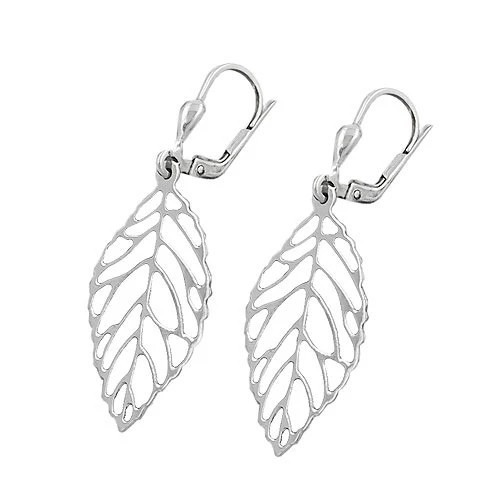 SIGO Ohrringe Brisur Blatt durchbrochen, 925 Silber - Bild 1