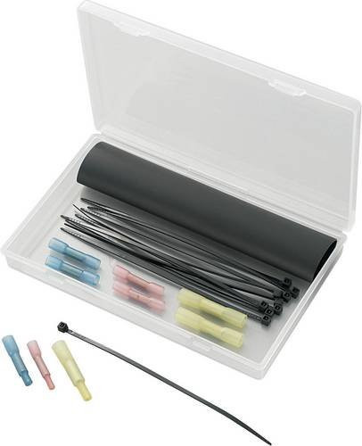 TRU Components 1563951 Warmschrumpf-Verbindungsgarnitur mit Schraubverbindern in Schwarz für Kabel-Durchmesser 3 - 6 mm, 1 Set - Bild 1