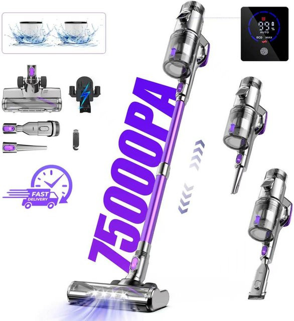 Fixtfixer Kabelloser Akku-Staubsauger mit 500W Saugkraft und Anti-Verwicklungsfunktion, Beutelloses Handstaubsauger-Set - Bild 1