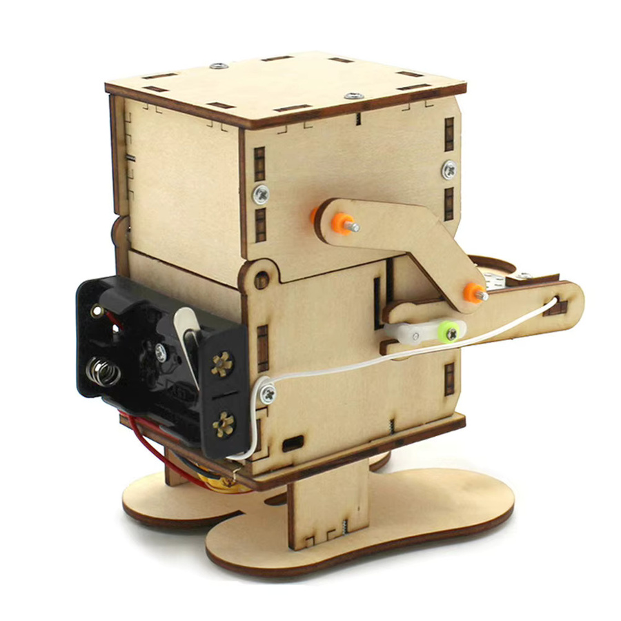 soulbao Hölzernes DIY-Roboter-Modell zum Münzessen, Roboter, Holz - Bild 3