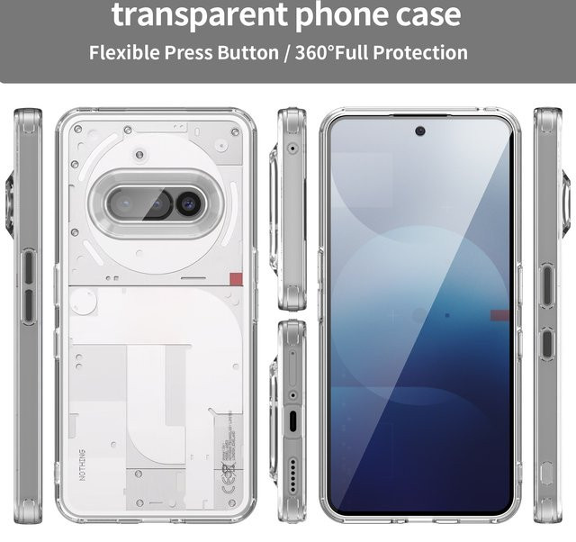 Transparente ultradünne Schutzhülle für Nothing Phone 4A Pro 4A 3A Pro 3A aus PC und TPU mit erhöhtem Kameraschutz - Bild 1