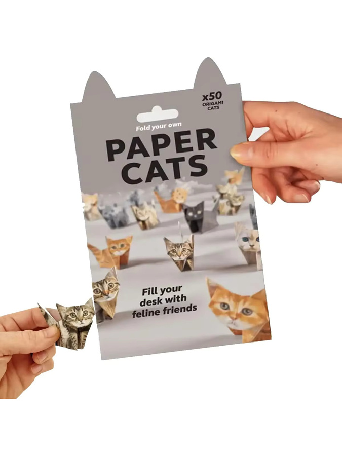 50 Stück DIY Origami-Papier zum Falten von Katzenfiguren, buntes Bastelset aus Konstruktionspapier für Katzenliebhaber - Bild 5