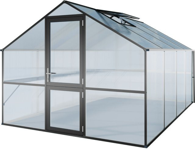KGT Gewächshaus Orchidee IV in Anthrazit-Grau mit 12,7 m² Fläche und 10 mm HKP - Bild 1