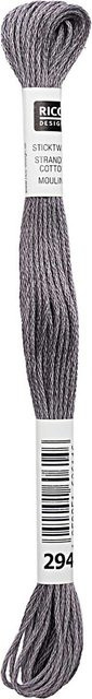 Rico Design Sticktwist 8m Dunkelgrau aus Baumwolle - Bild 1