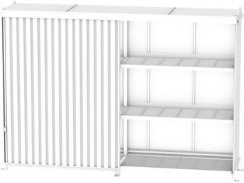Regalcontainer BAUER CEN 75-3 aus Stahl mit Schiebetor in Orange, Rot und Weiß, B/T/H: 780,0 x 155,0 x 454,5 cm - Bild 1