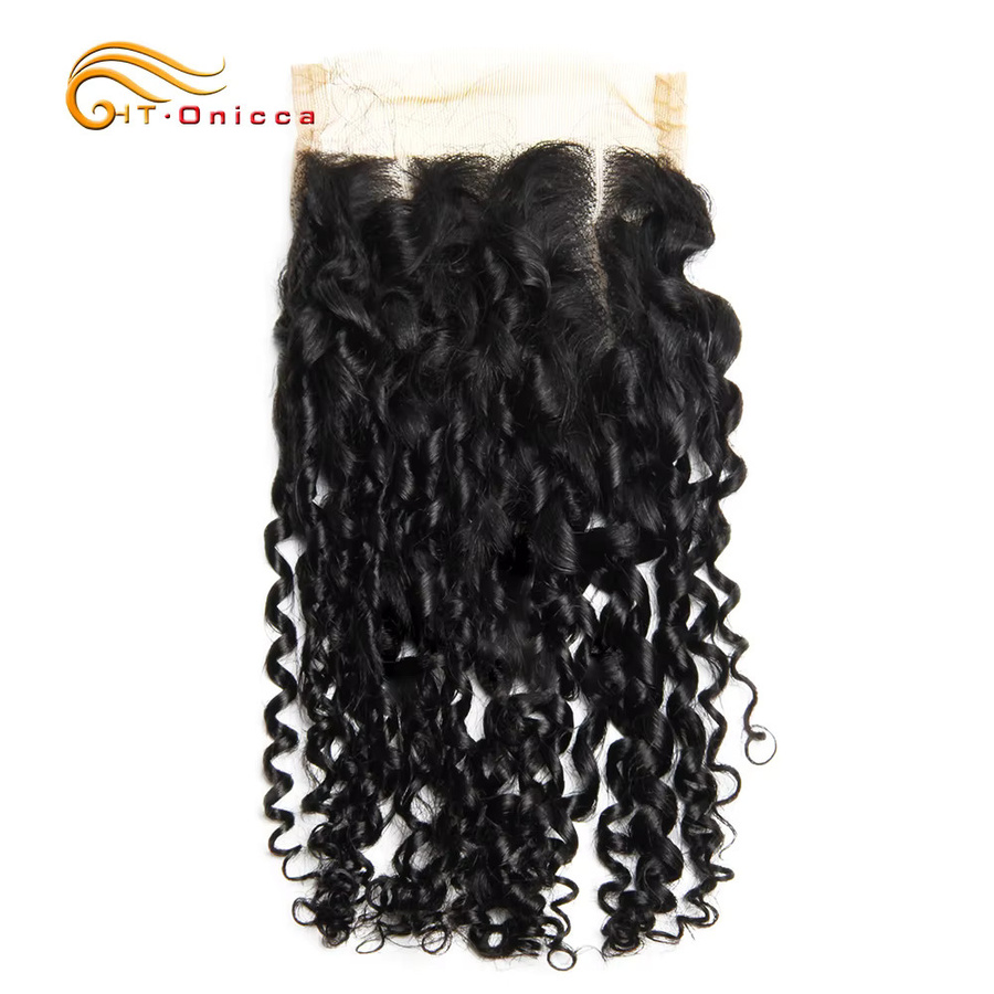 Htonicca Pixie Curl Echthaarverschluss, Schweizer Spitze, 15,2–45,7 cm, 100 % Remy-Haar - Bild 2
