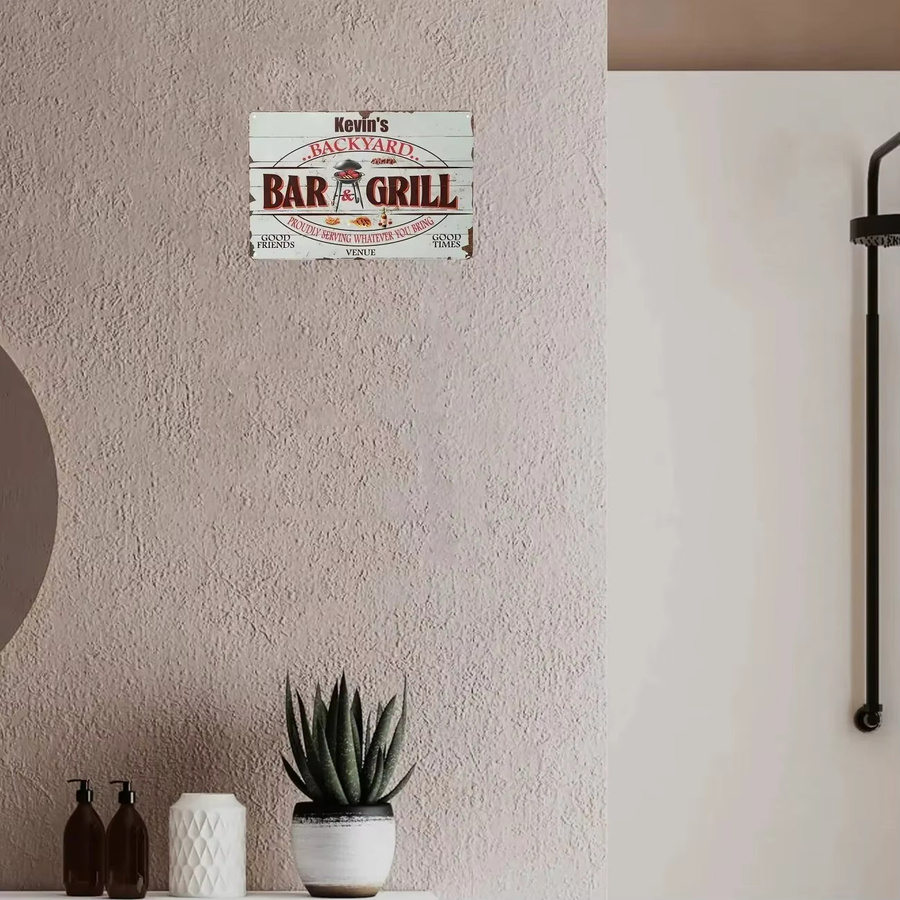 Personalisiertes BBQ-Grill Aluminiumschild von CIFBUY im Vintage-Design als individuelles Outdoor-Dekor für die Wand - Bild 4