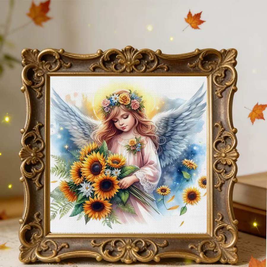 Sunlight Angel Kreuzstich-Set zum Selbermachen, 11CT Stickerei in Multicolour, B/H: 36 x 36 cm - Bild 6