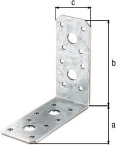 GAH Alberts Winkelverbinder aus sendzimirverzinktem Stahl in Silber, B/H: 90 x 90 mm, Tiefe: 40 mm, Stärke: 3 mm - Bild 1