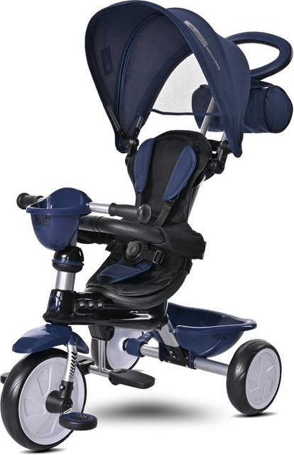 Lorelli Tricycle One 3 in 1 Dreirad mit Teleskop-Schiebestange und EVA-Reifen in Dunkelblau - Bild 1