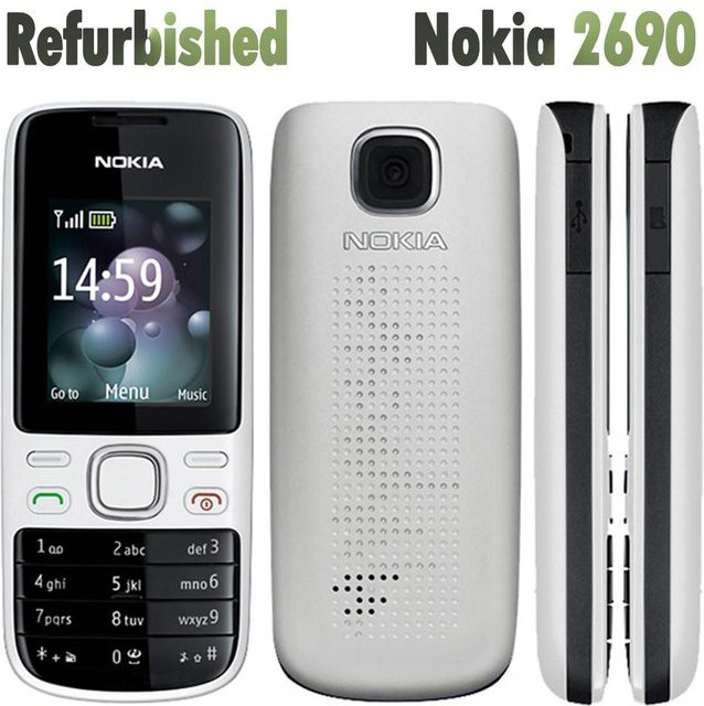 Nokia 2690 Mobiltelefon Refurbished Schwarz mit 1 SIM Slot - Bild 1