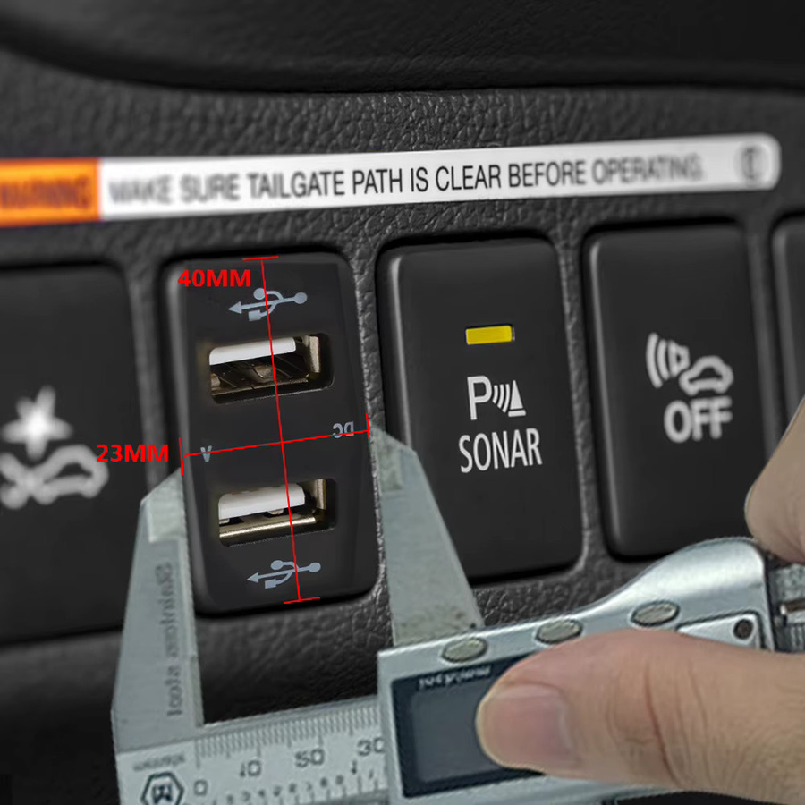 AINYSZIN Dual USB QC Auto Steckdose Ladegerät mit Voltmeter für Toyota, Schwarz, 12-24V Schnellladegerät 2.1A - Bild 5