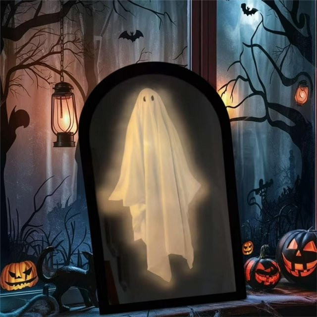 LED-beleuchteter Halloween-Hologramm-Spiegel mit Augen als Hausgespenst für Innen und Außen, Schwarz von zhengfuzhihai - Bild 1