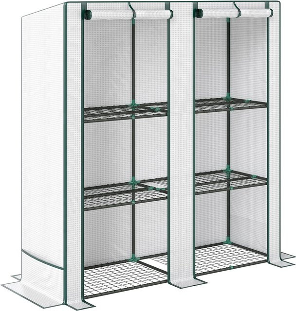 Furnicato Mini Gewächshaus Regal mit 3 Ebenen, Weiß, B/T/H: 144 x 48 x 152 cm - Bild 1