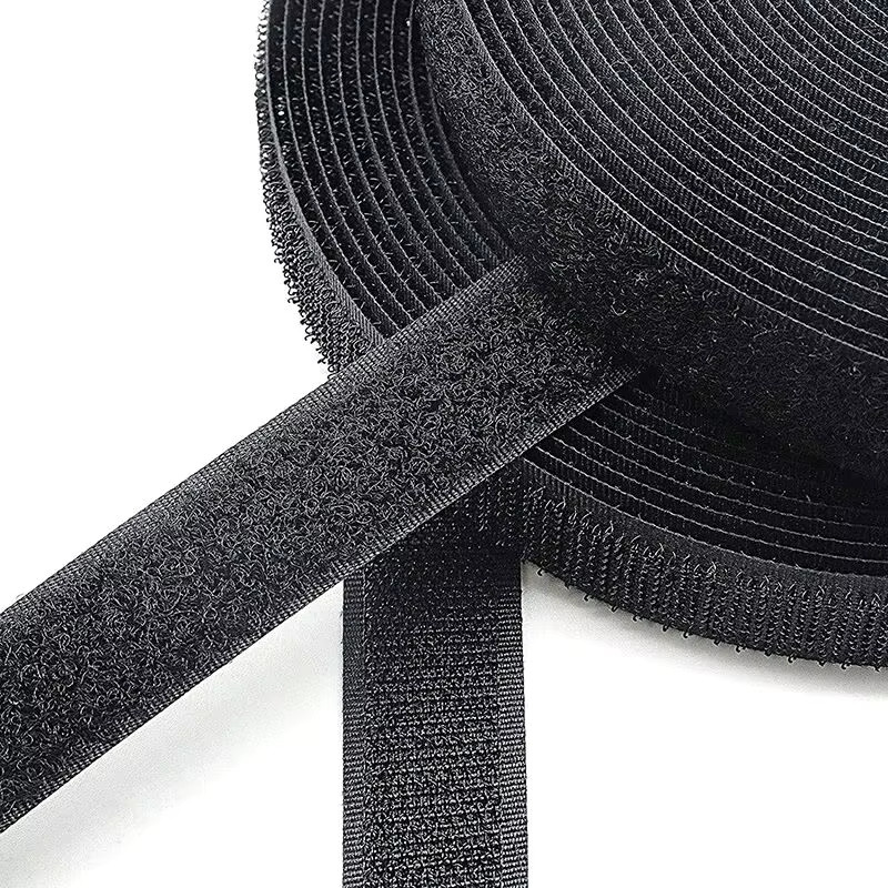Robustes aufgenähtes Klettband in Schwarz, 10 m Rolle - Bild 5