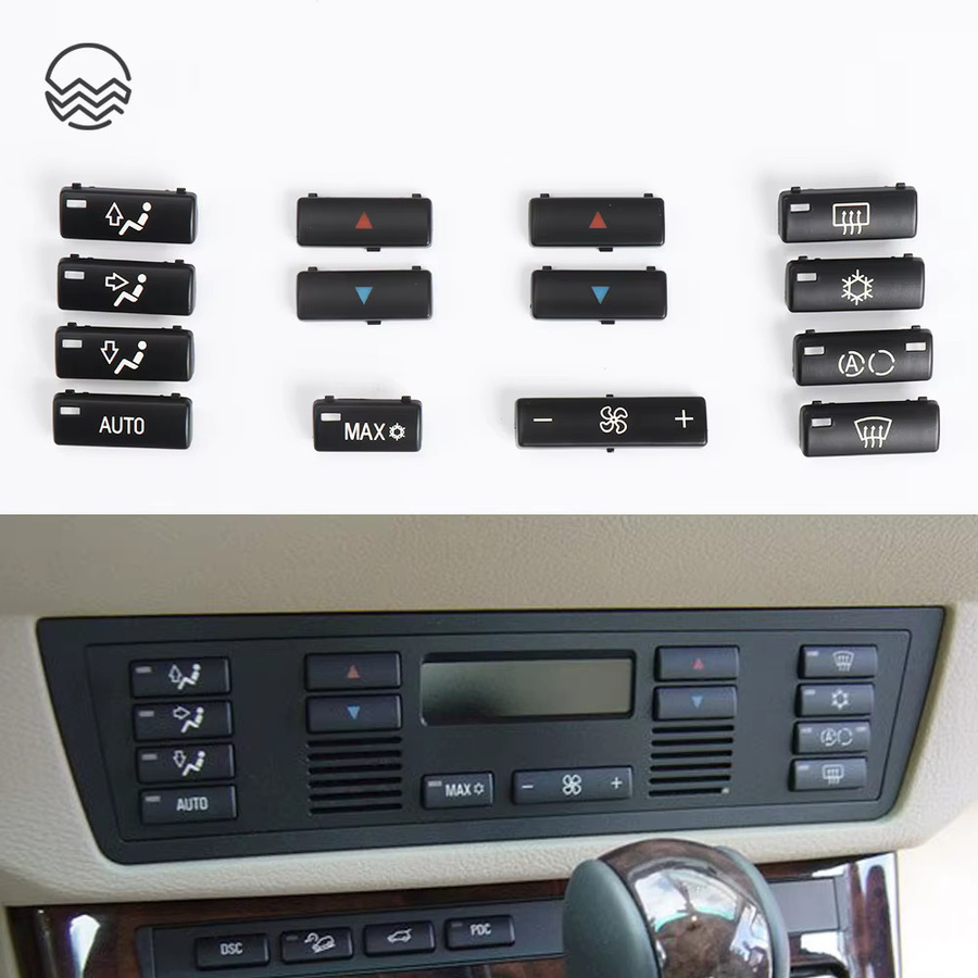 OUKACHI 14-teiliges Set Klimaanlagen-Schalter und Tastenkappen für BMW 5er E39 und X5 E53 in Schwarz - Bild 2