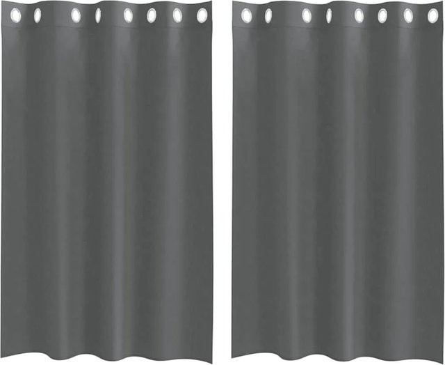 vidaXL Voile Vorhänge mit Ösen aus Polyester, 2 Stück, Dunkelgrau, B: 140 cm, H: 175 cm - Bild 1