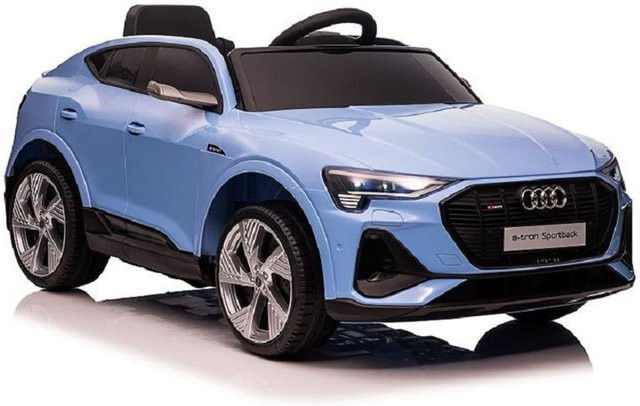 ES-Toys Audi E-Tron Kinder Elektroauto mit EVA-Reifen, blau, ab 3 Jahren - Bild 1