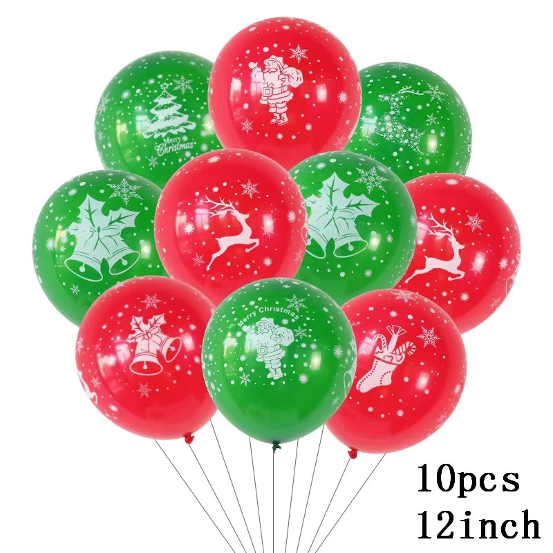 10 Stück LQVYI Latex Ballons mit Weihnachtsmotiv und Schneeflocken in Rot, Durchmesser: 30,48 cm, für Weihnachts- und Neujahrsdekorationen - Bild 3