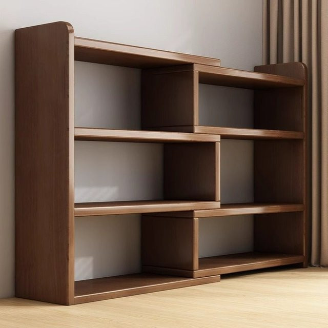 DUTRIEUX Bücherregal Lounge Suite in Braun, minimalistisches Standregal aus Holz mit Rückwand für dein Home-Office, B/T/H: 60,0 x 17,0 x 56,0 cm - Bild 1