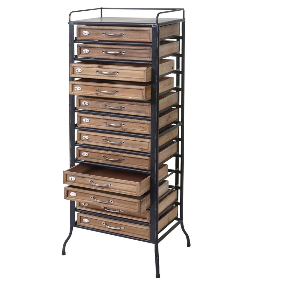 MCW Apotheker-Schrank A43 in Braun im Industrial-Design, B/T/H: 129 x 55 x 38 cm - Bild 2