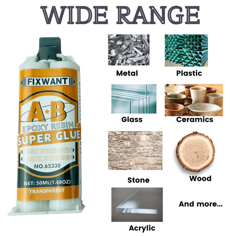 FIXWANT Epoxidharz-AB-Kleber Transparent, 50 ml, für Holz, Metall, Keramik und Kunststoff - Bild 5