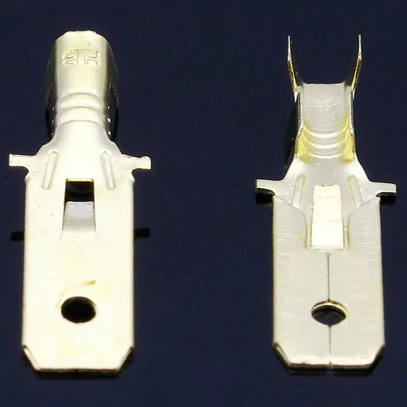 ELECAPITAL 20er Set Kupfer Flachstecker Spatenstecker 6,3mm Gold/Messing - Bild 2