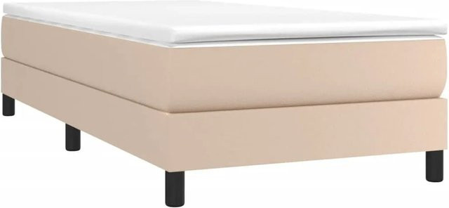 vidaXL Boxspringbettgestell gepolstert in Cappuccino-Braun aus Kunstleder, B/T/H: 100 x 200 x 25 cm - Bild 1