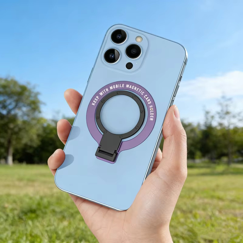 WSSHE Handy-Ringhalter Set mit 360 Grad Drehung und Ständer für iPhones in Schwarz und Weiß - Bild 3