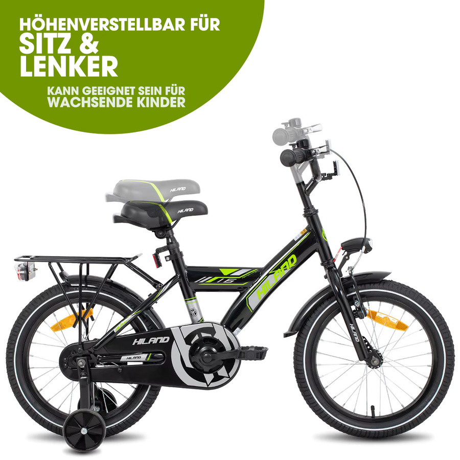 Hiland Rocket Kinderfahrrad Mountainbike, mit Licht und Gepäckträger, ab 5 Jahren - Bild 3