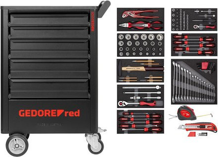 Gedore red Werkzeugwagen GEDWorker 119-teilig in Rot und Schwarz - Bild 1