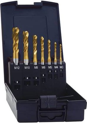 Exact 03678 Maschinengewindebohrer-Set 7teilig metrisch M1 bis M12 HSS-E Cobalt Gold - Bild 1