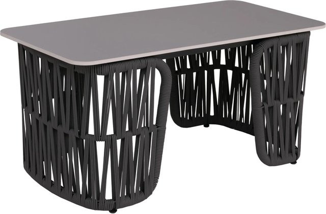 MCW Loungetisch P90 Outdoor mit Seilgeflecht und Sinterstein Platte, Anthrazit und Grau, B/T/H: 90 x 43 x 45 cm - Bild 2