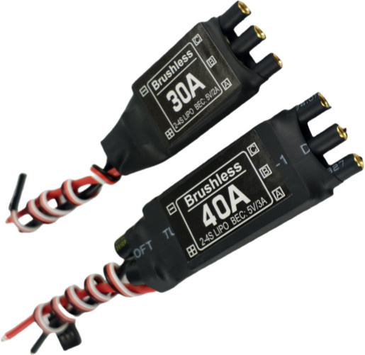 Z-SEN Kurzzeit 30A/40A ESC Bürstenloser elektrischer Geschwindigkeitsregler mit 5V 2A/3A BEC für RC FPV Quadcopter und Flugzeuge, Schwarz - Bild 1