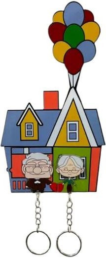 Schlüsselhalter für Paare von ttreasures, Cartoon-Opa und Oma Design, Wandmontage aus Acryl in Grau und Multicolour - Bild 1