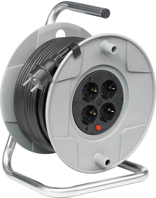 Brennenstuhl Kabeltrommel AK 260 H05VV-F 3G1,5 in Grau-Schwarz mit 25 m Kabellänge - Bild 1
