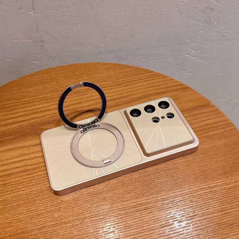 360 Grad rotierender Magnetischer Metall-Autohalterungsring für Samsung Galaxy S26 Ultra S25 S24 Ultra Plus FE MagSafe Kompatible Handyhülle in Silber oder Weiß - Bild 2